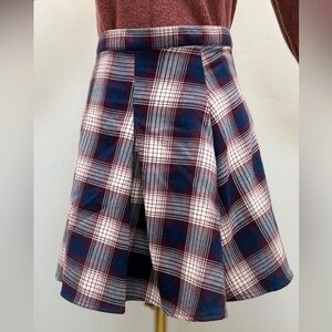 SO Women's Plaid Skater Skirt - Navy and White Size S